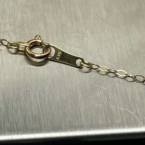 18 k Gold Necklace with 7 mm Akoya Pearl Pendant size 18 inches. - Picture 9 of 12